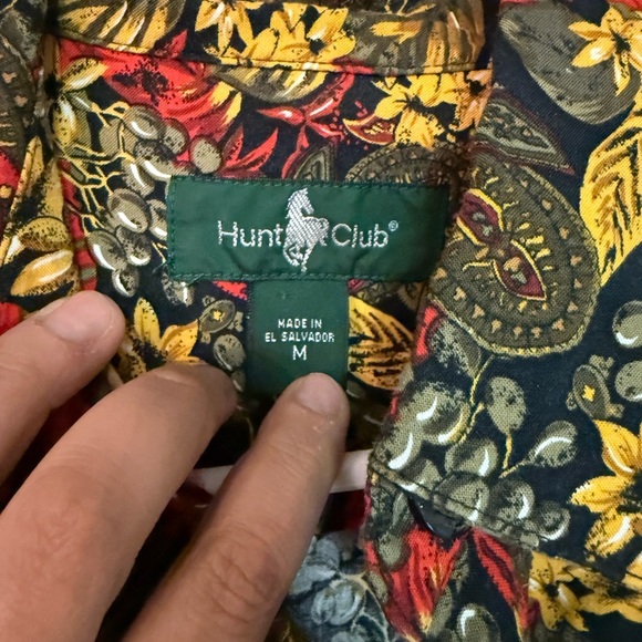 Vintage Hunt Club cotton blend floral paisley button down size M - Picture 3 of 6